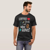 Koffiekruiden en rubberhandschoenen t-shirt (Voorkant volledig)