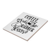 Koffiekruiden en rubberhandschoenen tegeltje (Zijkant)