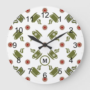 Koffiekskast met getoseerde Retro Coffee Grote Klok