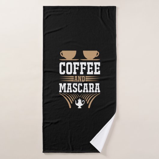 Koffiekunst Coffee en Mascara Badhanddoek (Badhanddoek)