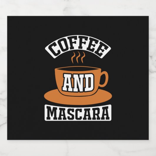 Koffiekunst Coffee en Mascara Bier Etiket (Enkel label)