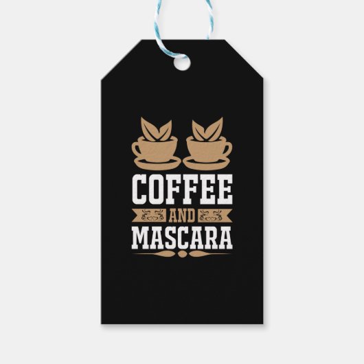 Koffiekunst Coffee en Mascara Cadeaulabel (Voorkant)