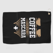 Koffiekunst Coffee en Mascara Golfhanddoek (Horizontaal)