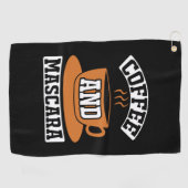 Koffiekunst Coffee en Mascara Golfhanddoek (Horizontaal)