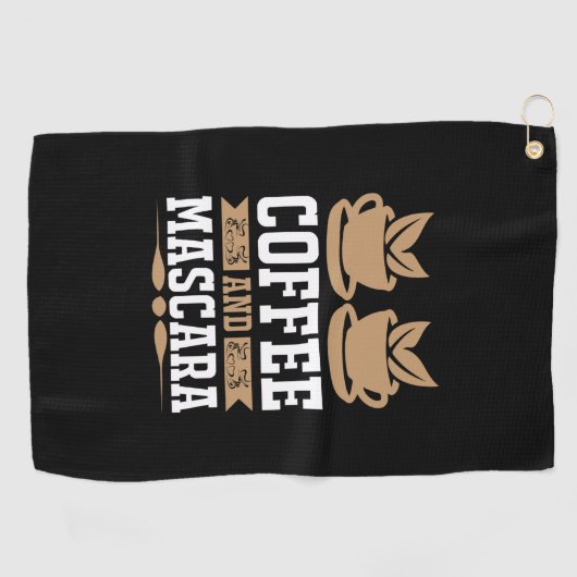 Koffiekunst Coffee en Mascara Golfhanddoek (Horizontaal)