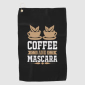 Koffiekunst Coffee en Mascara Golfhanddoek (Voorkant)