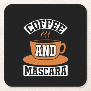 Koffiekunst Coffee en Mascara Kartonnen Onderzetters