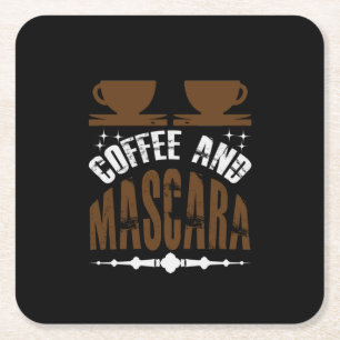 Koffiekunst Coffee en Mascara Kartonnen Onderzetters