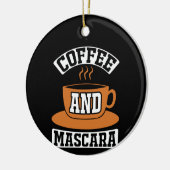 Koffiekunst Coffee en Mascara Keramisch Ornament (Links)