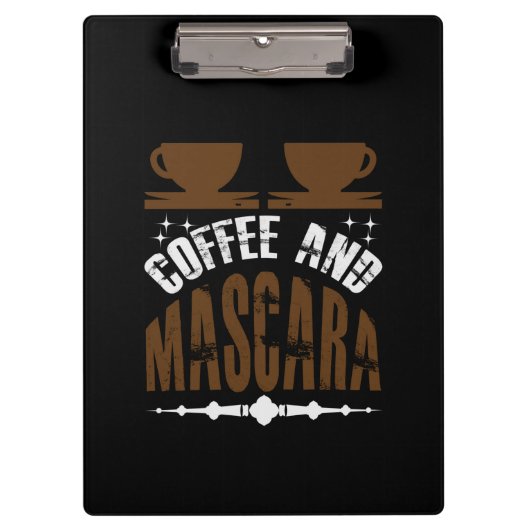 Koffiekunst Coffee en Mascara Klembord (Voorkant)