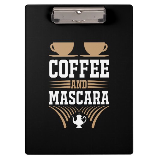 Koffiekunst Coffee en Mascara Klembord (Voorkant)