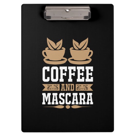 Koffiekunst Coffee en Mascara Klembord (Voorkant)