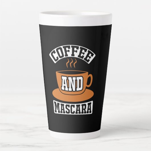 Koffiekunst Coffee en Mascara Latte Mok (Voorkant)