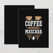 Koffiekunst Coffee en Mascara Notitiekaartje (Voorkant / Achterkant)