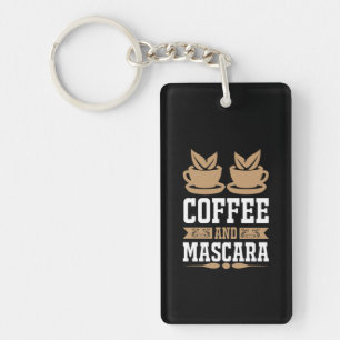 Koffiekunst Coffee en Mascara Sleutelhanger