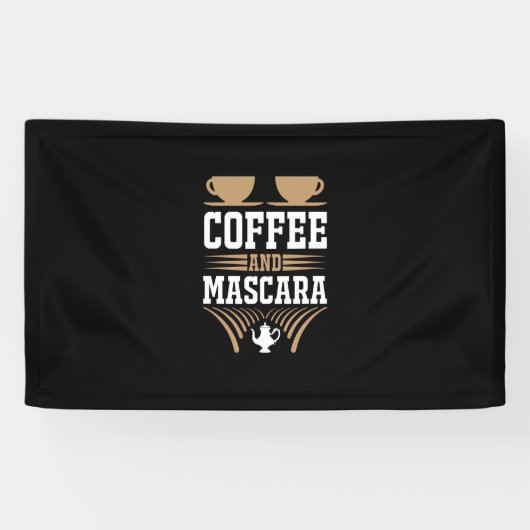 Koffiekunst Coffee en Mascara Spandoek (Horizontaal)