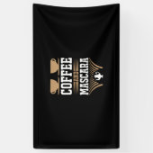 Koffiekunst Coffee en Mascara Spandoek (Verticaal)