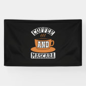 Koffiekunst Coffee en Mascara Spandoek (Horizontaal)