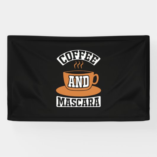 Koffiekunst Coffee en Mascara Spandoek (Horizontaal)