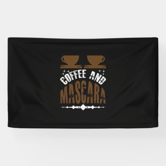 Koffiekunst Coffee en Mascara Spandoek (Horizontaal)