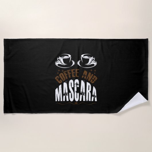 Koffiekunst Coffee en Mascara Strandlaken (Voorkant)