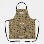 Koffiekunst en typografie All-Over Print Schort (Voorkant)