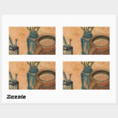 Koffiekunst - First Thing in the Morning Rechthoekige Sticker (Vel)