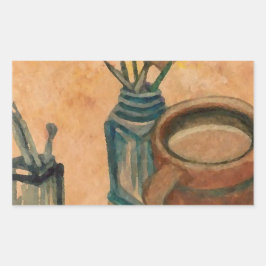 Koffiekunst - First Thing in the Morning Rechthoekige Sticker