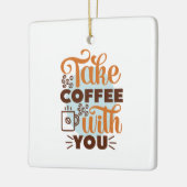 Koffiekunst haalt koffie met je mee keramisch ornament (Links)
