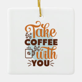 Koffiekunst haalt koffie met je mee keramisch ornament