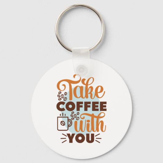 Koffiekunst haalt koffie met je mee sleutelhanger (Voorkant)