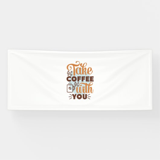Koffiekunst haalt koffie met je mee spandoek (Horizontaal)