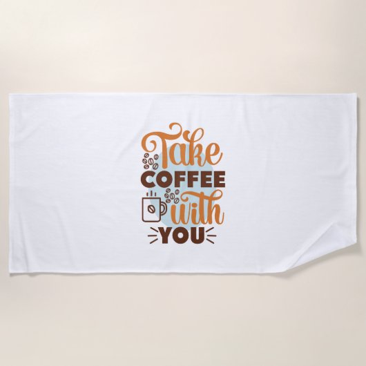 Koffiekunst haalt koffie met je mee strandlaken (Voorkant)