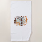 Koffiekunst haalt koffie met je mee strandlaken (Voorkant)