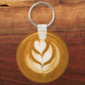 Koffiekunst Hart Bloem Sleutelhanger (Achterkant)