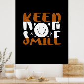 Koffiekunst houdt glimlachen poster (Keuken)