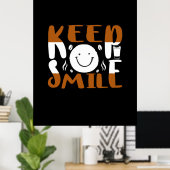 Koffiekunst houdt glimlachen poster (Thuiskantoor)