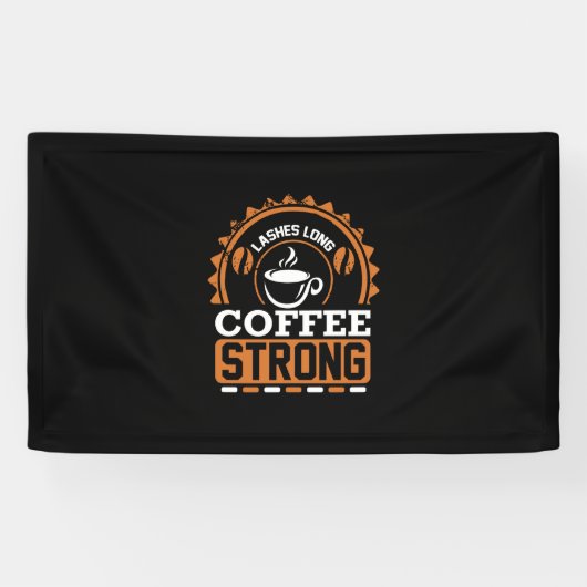 Koffiekunst Lashes Long en Koffie Spandoek (Horizontaal)