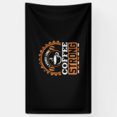 Koffiekunst Lashes Long en Koffie Spandoek (Verticaal)