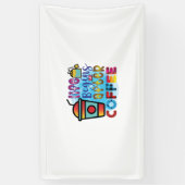 Koffiekunst leven begint na koffie spandoek (Verticaal)