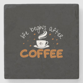 Koffiekunst leven begint na koffie stenen onderzetter