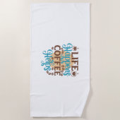 Koffiekunst leven gebeurt met koffie Helpt Strandlaken (Voorkant)