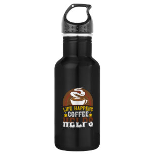 Koffiekunst leven gebeurt met koffie Helpt Waterfles