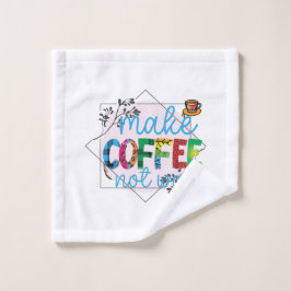 Koffiekunst maakt koffie geen oorlog washandje