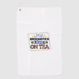 Koffiekunst Mijn broomstick loopt op thee Golfhanddoek