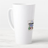 Koffiekunst Mijn broomstick loopt op thee Latte Mok (Linkerhoek)