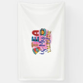 Koffiekunst Tea is mijn Valentijn Spandoek (Verticaal)