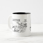 Koffiekunst tweekleurige koffiemok (Voorkant links)