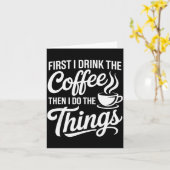 Koffiekunst voor mannen vrouwen Cappuccino Drinker Kaart (Gele Bloem)