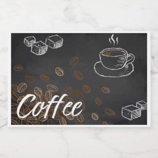 Koffielabel met kleur voedselcontainer etiket (Enkel label)